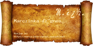 Marczinka Ágnes névjegykártya